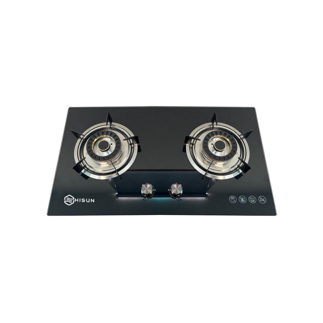 TEMPERED GLASS 2 BURNER FOLDING GAS HOB