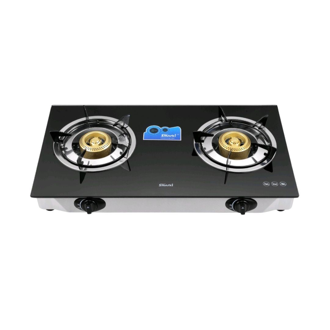 TEMPERED GLASS 2 BURNER TABLE TOP GAS STOVE