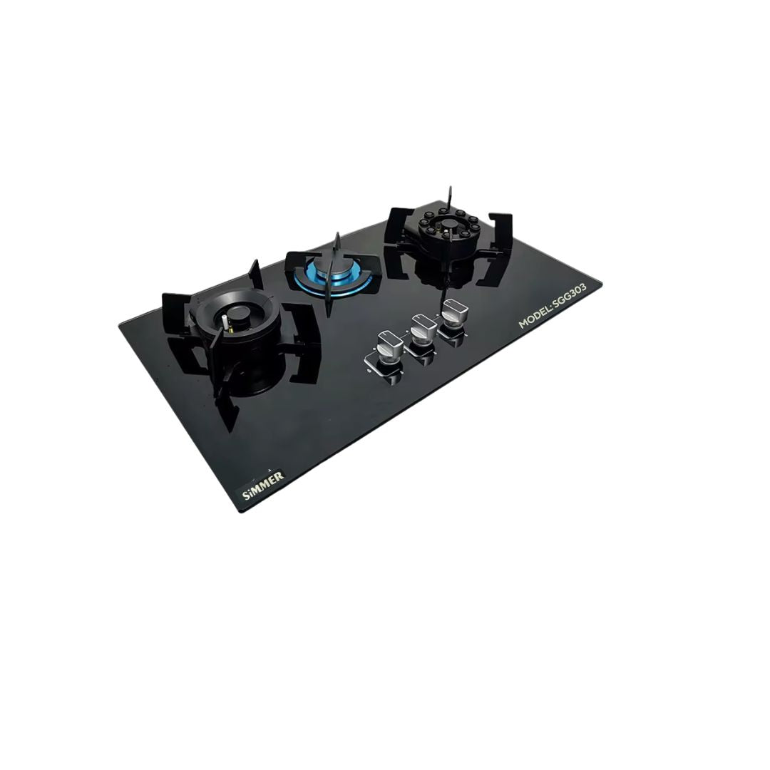 Glass GAS HOB Builtin 3 burner gas hob FOLD