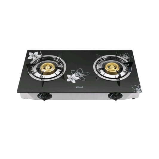 TEMPERED GLASS 2 BURNER TABLE TOP GAS STOVE