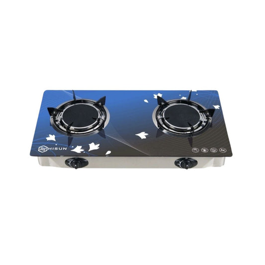 TEMPERED GLASS 2 BURNER TABLE TOP GAS STOVE