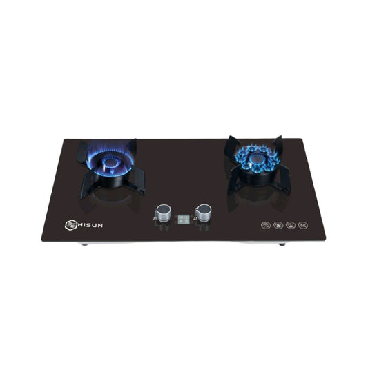 TEMPERED GLASS 2 BURNER FOLDING GAS HOB