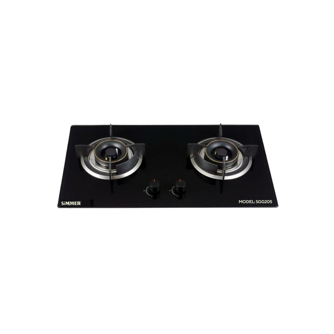 Glass GAS HOB Builtin 2 burner gas hob