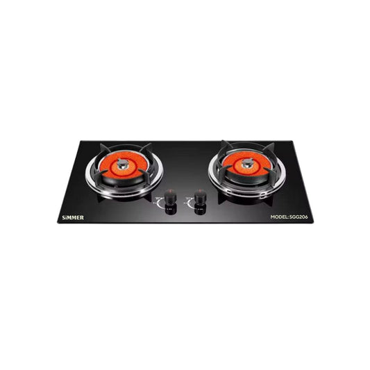 Glass GAS HOB Builtin 2 burner INFRARED gas hob