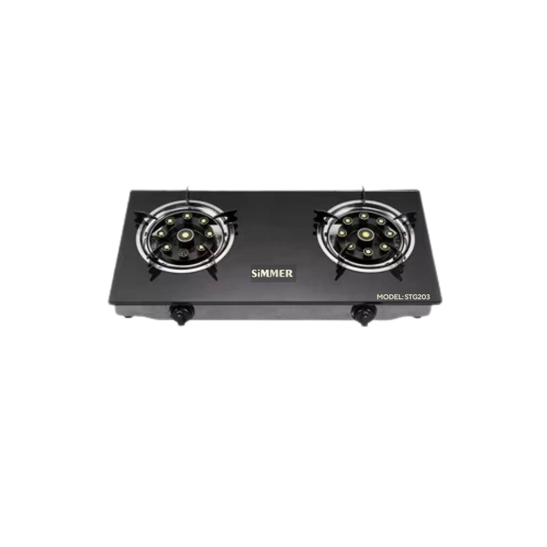 Glass GAS HOB 2 burner TABLE TOP gas stove