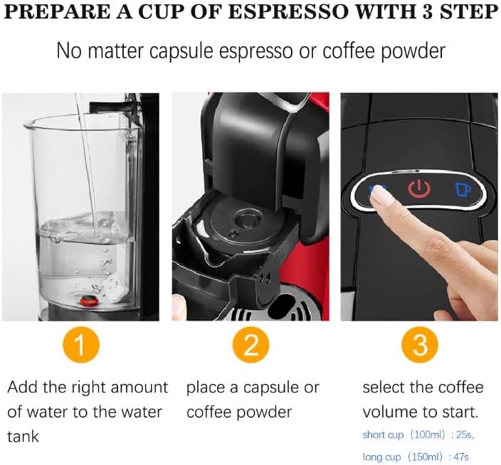 REBENUO SF-3547 Electric automatic espresso machine other 3 in 1 multi capsule coffee maker