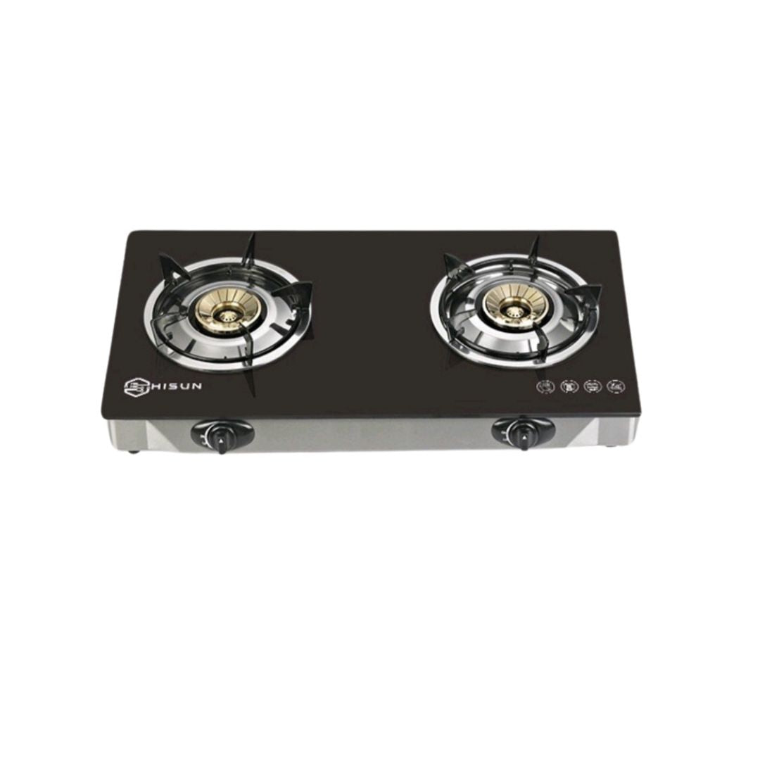 TEMPERED GLASS 2 BURNER TABLE TOP GAS STOVE